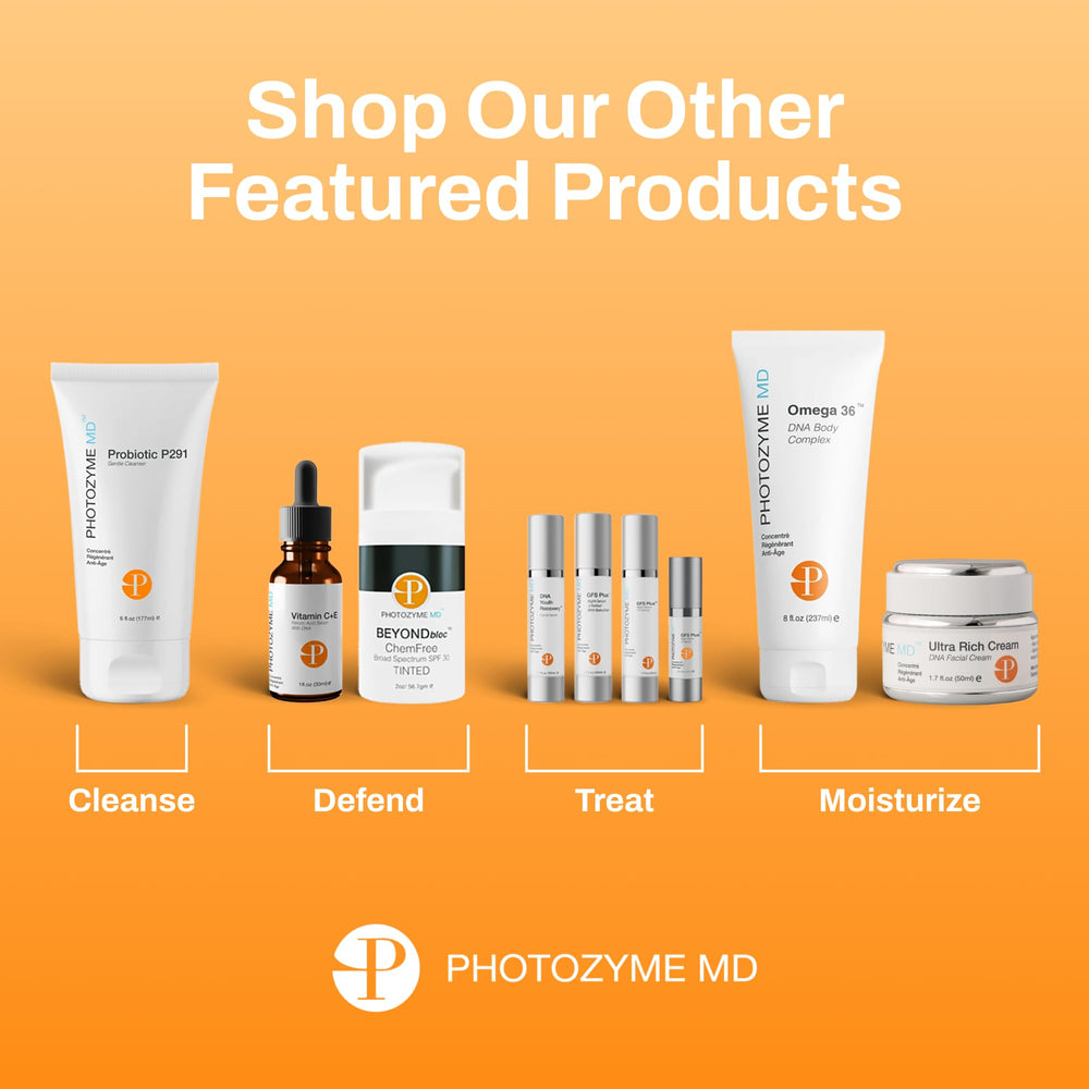 Photozyme DNA Youth Recovery Serum on vanity display, inspiring a modern skincare routine.