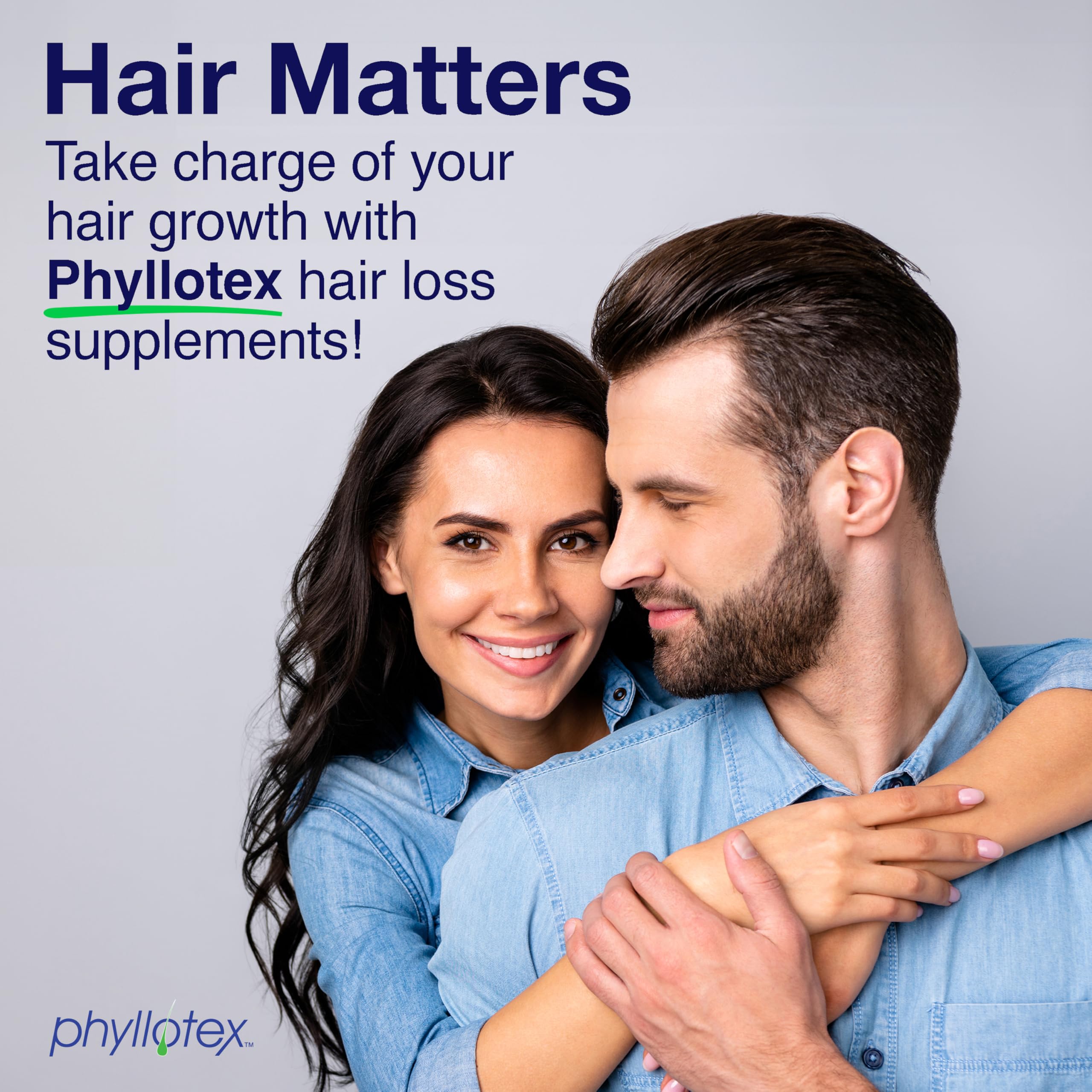 Phyllotex hair growth capsules close-up showing easy-to-take form for daily use.
