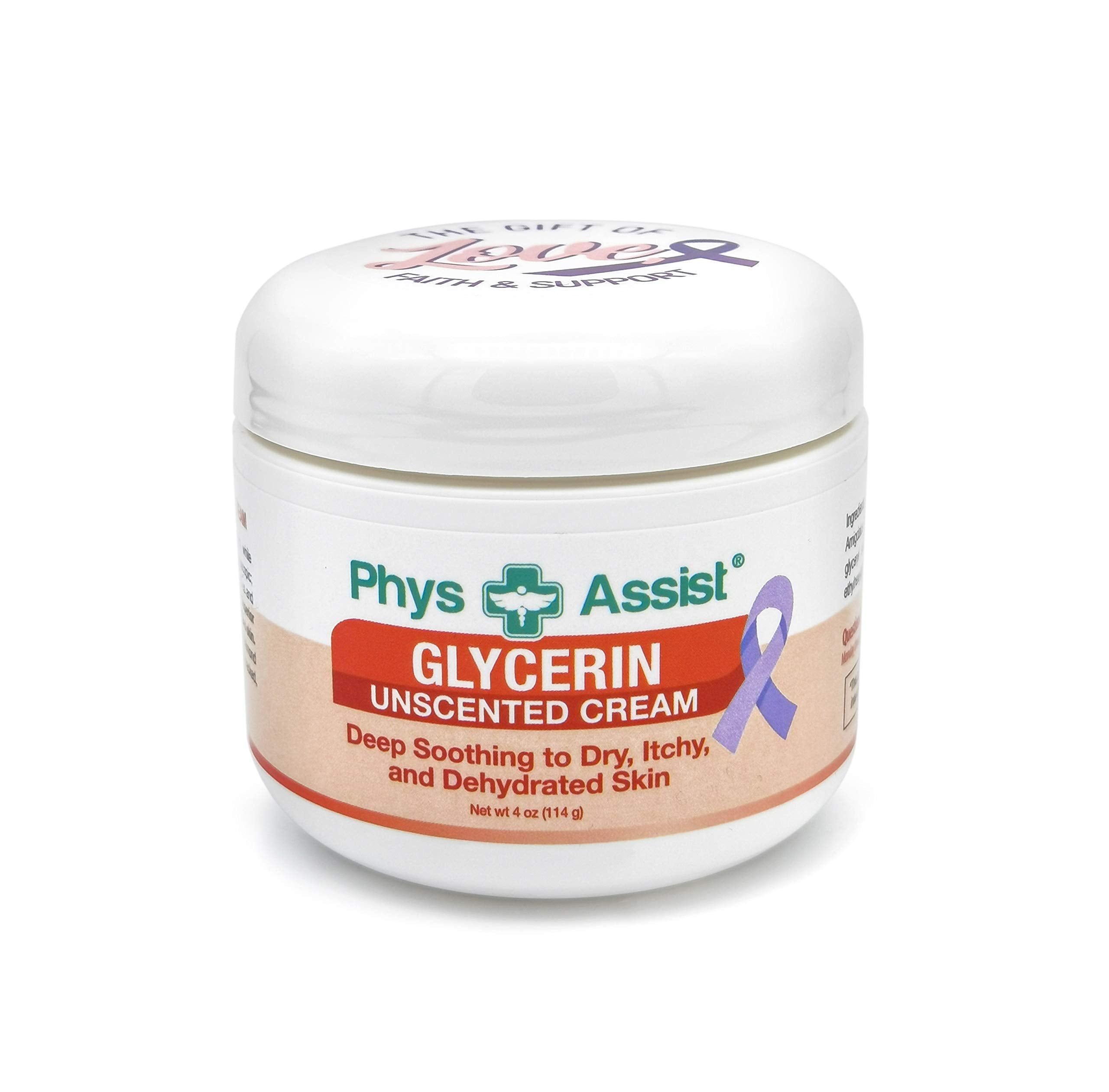 PhysAssist glycerin unscented moisturizer jar for fragrance-free hydration