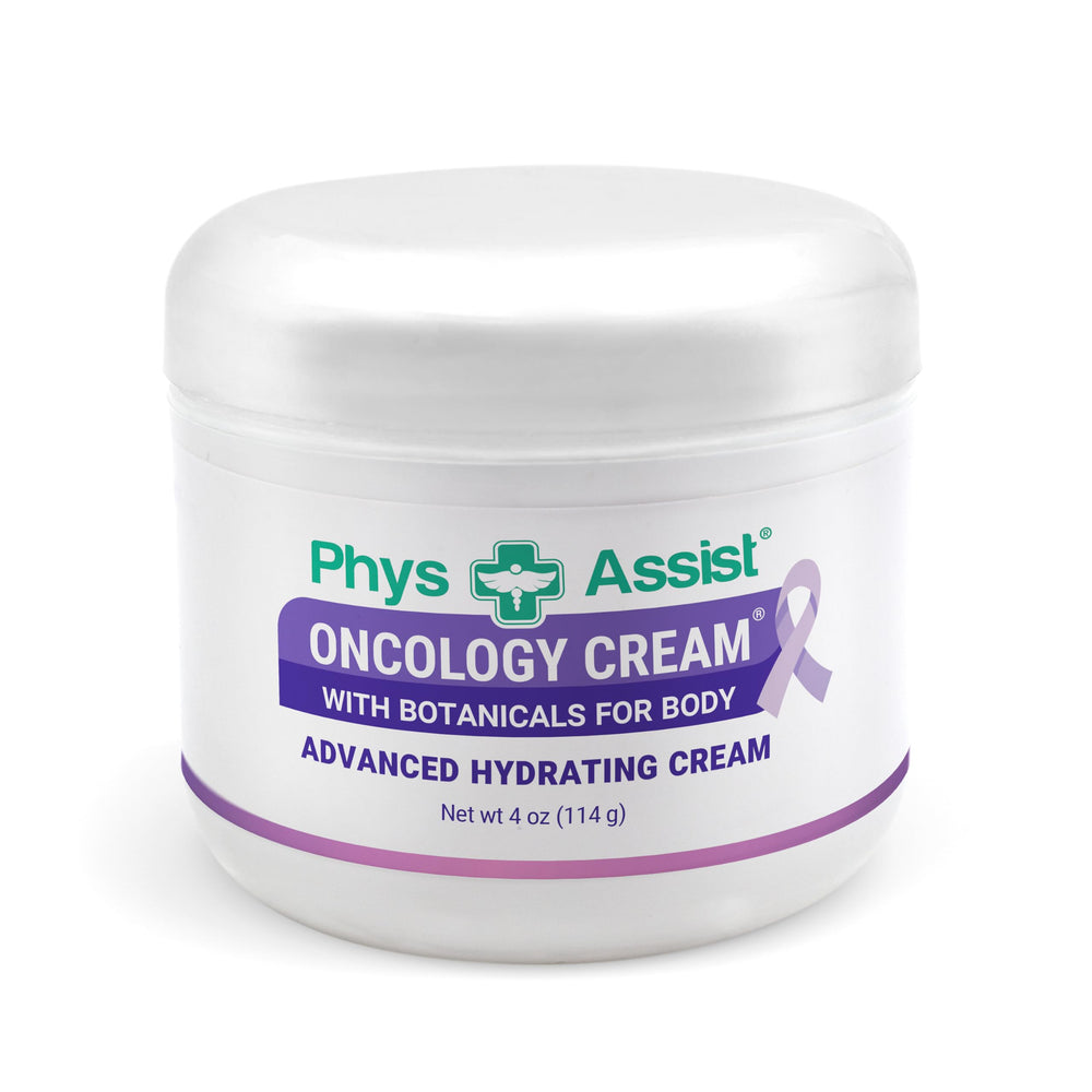 PhysAssist Oncology Cream bottle showing easy daily hydration for stressed skin