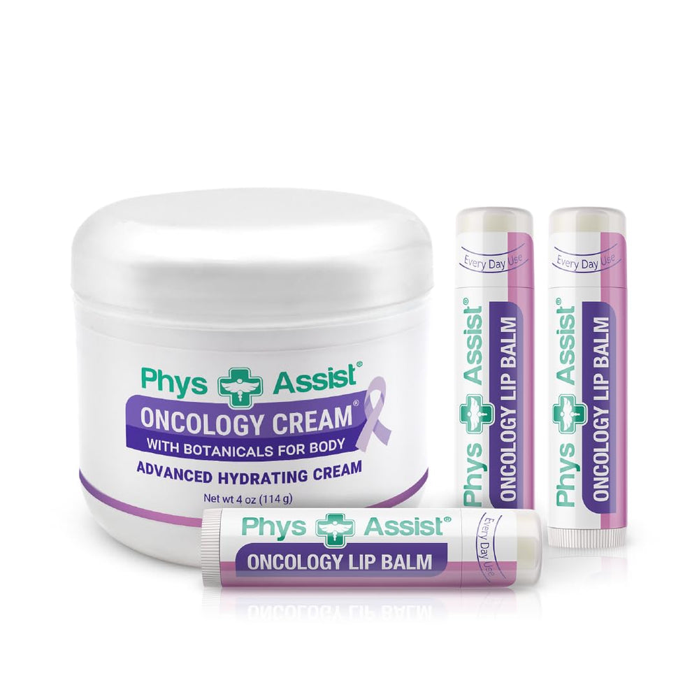 PhysAssist Oncology Cream jar close-up shows soothing, non-greasy texture