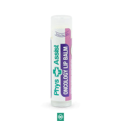 PhysAssist Oncology Lip Balm tube application demonstrates smooth lip glide.