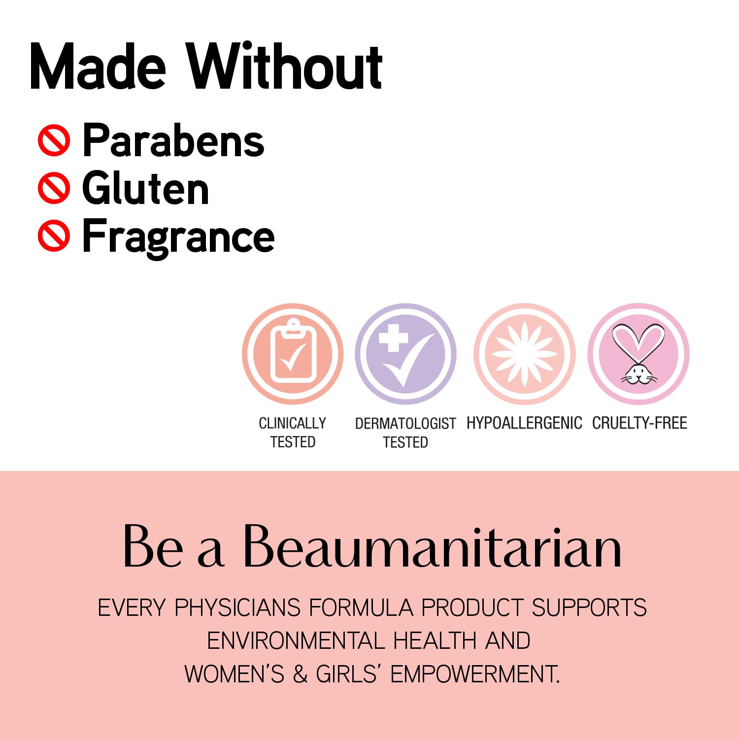 Fragrance-free, paraben-free, gluten-free, oil-free formulation from Physicians Formula