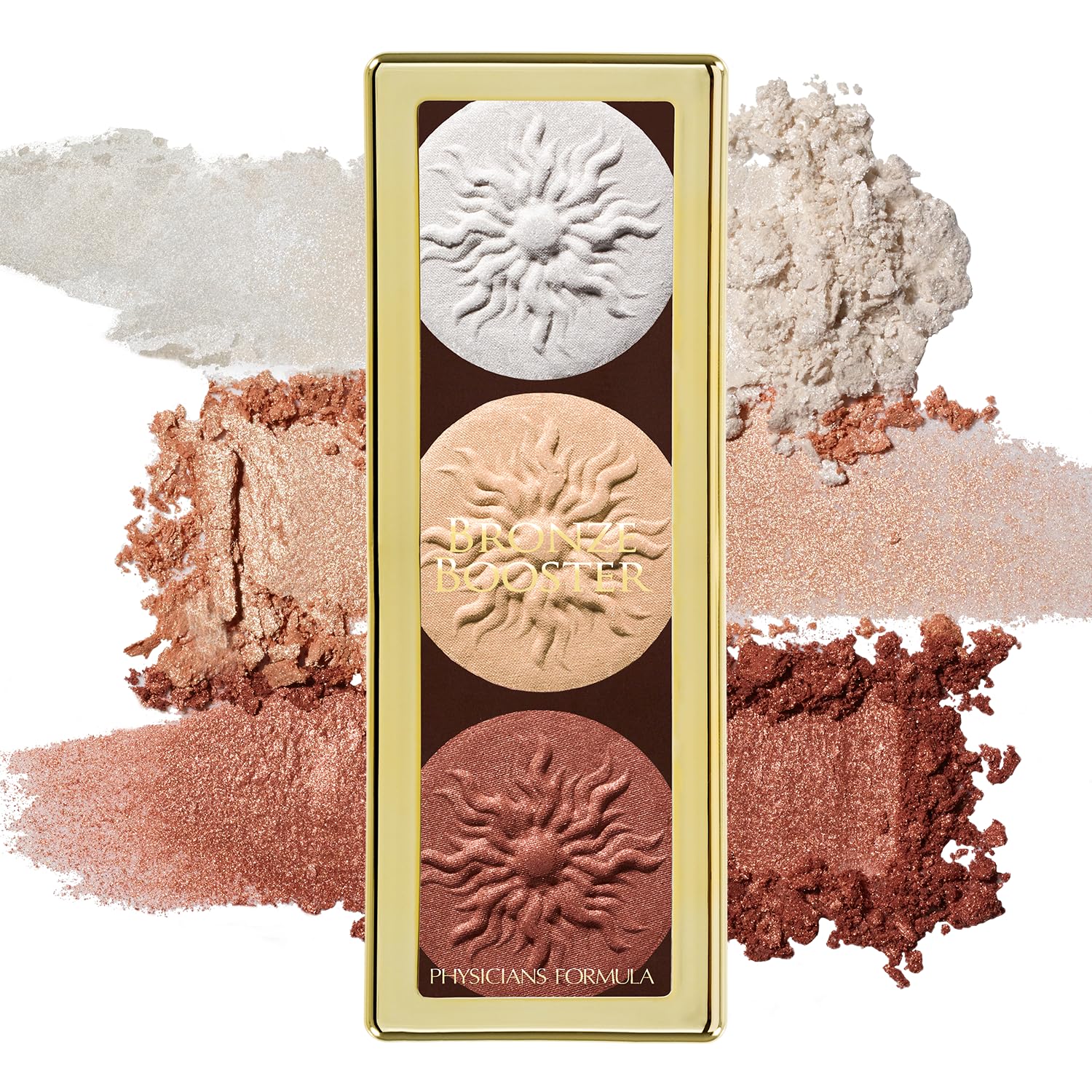 Physicians Formula Bronze Booster Palette swatches for blendable contour and glow