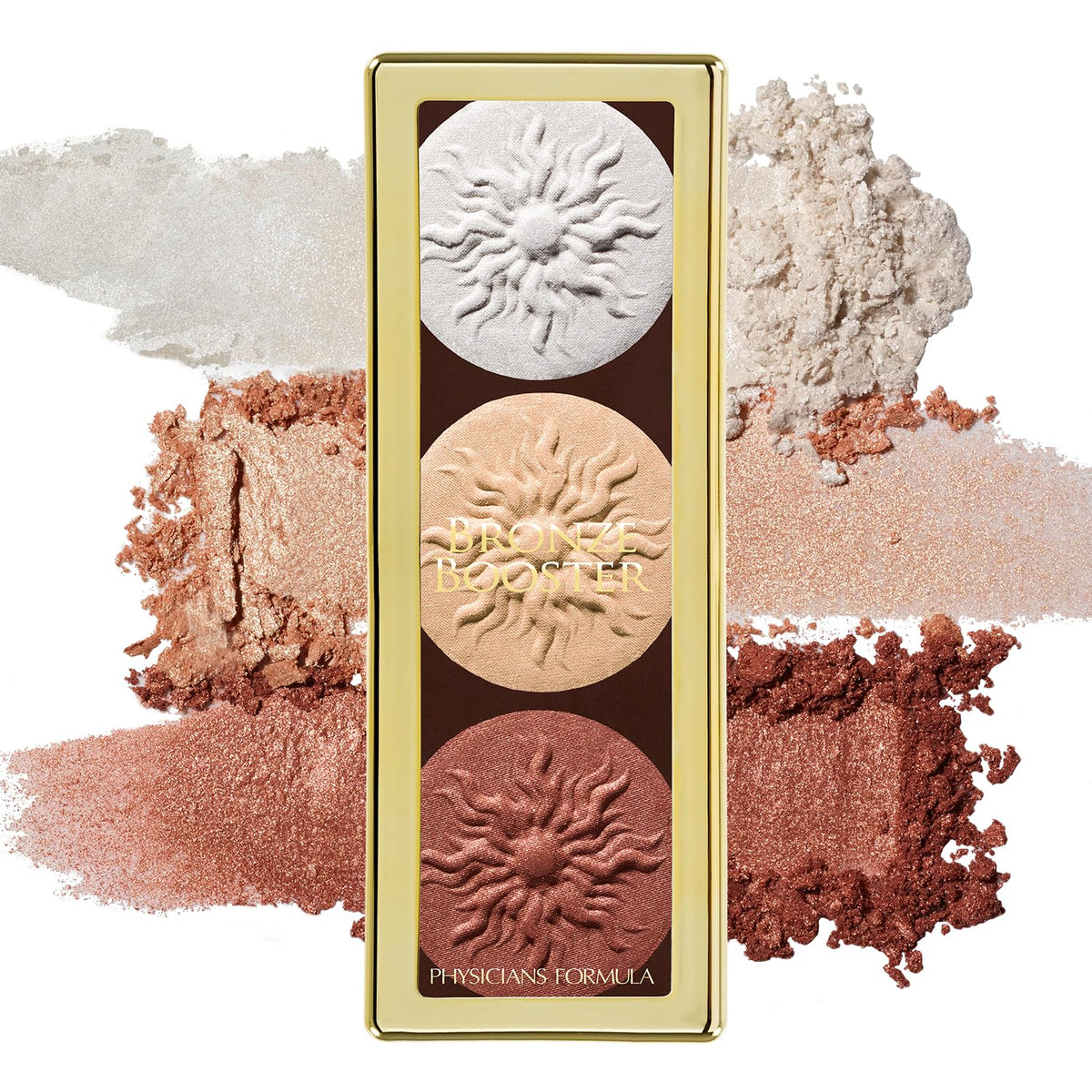 Physicians Formula Bronze Booster Palette swatches for blendable contour and glow