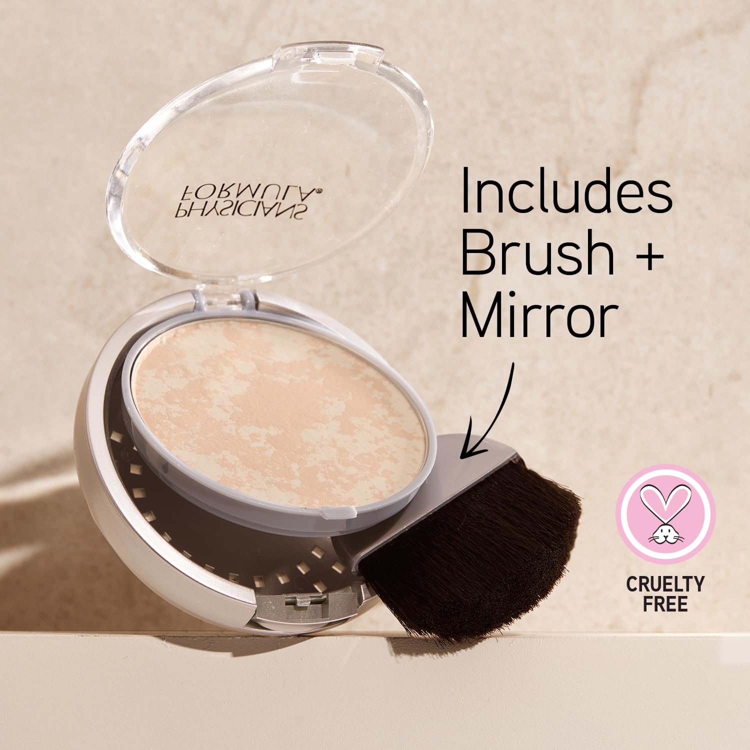 Air-cushion blender sponge used with Mineral Wear for precise, lightweight application.
