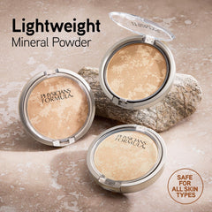 Close-up of Mineral Wear texture showing silky, buildable coverage for sensitive skin.