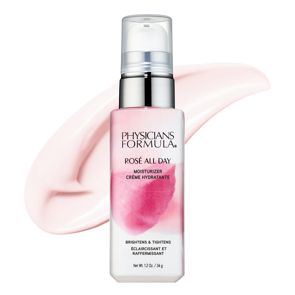 Physicians Formula Rose All Day Moisturizer tube provides oil-free hydration and radiant glow.