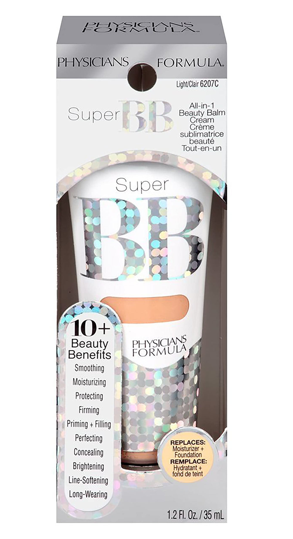Swatches display natural color balance of Physicians Formula Super BB Cream.