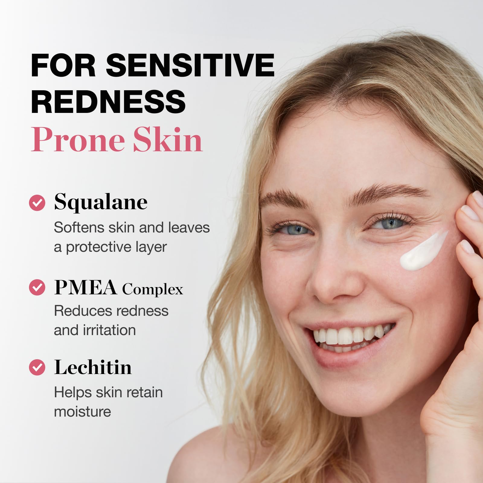 PHYSIOGEL application on sensitive skin for daily care.