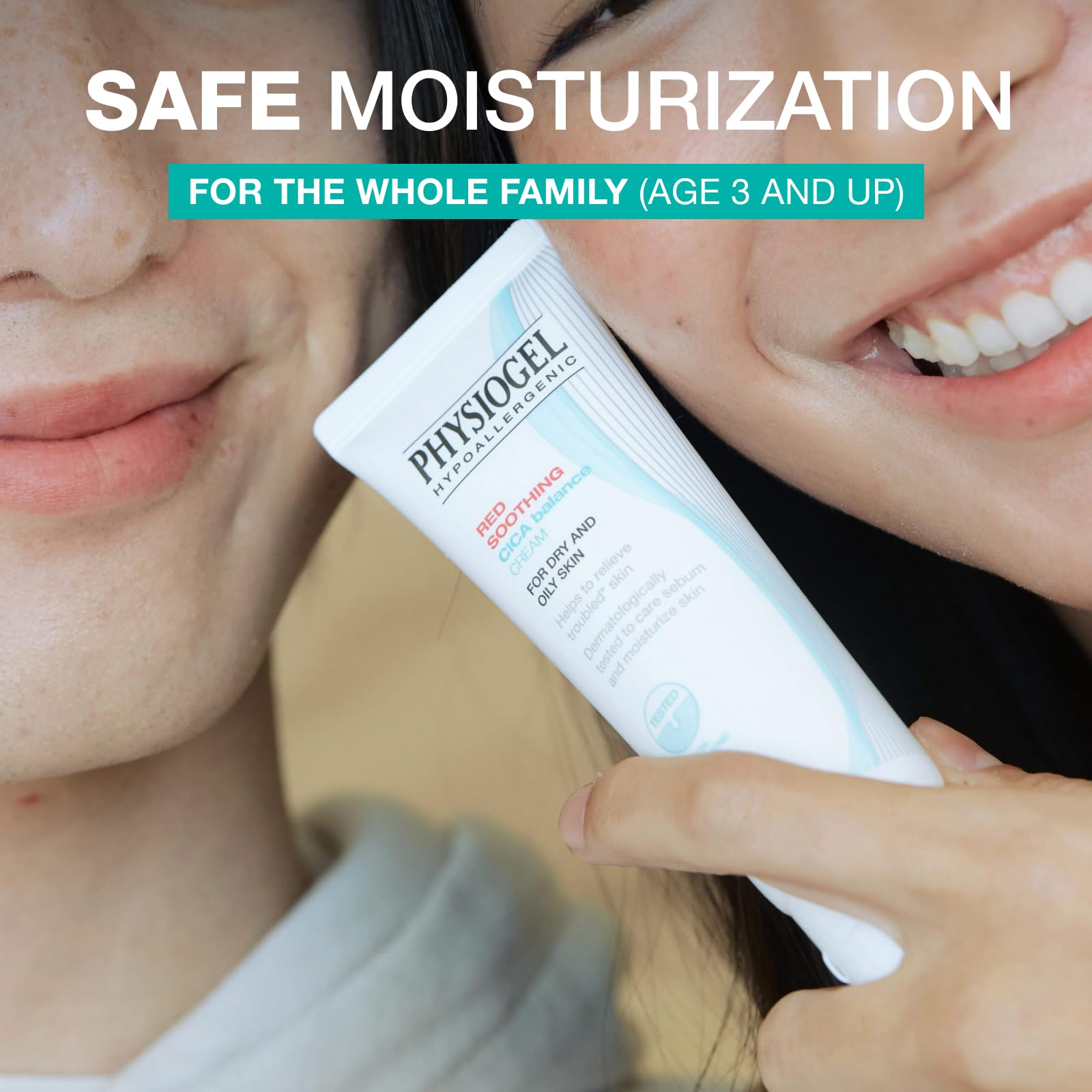 Physiogel Moisturizer Cream with cica formula supporting balanced hydration and oil control.