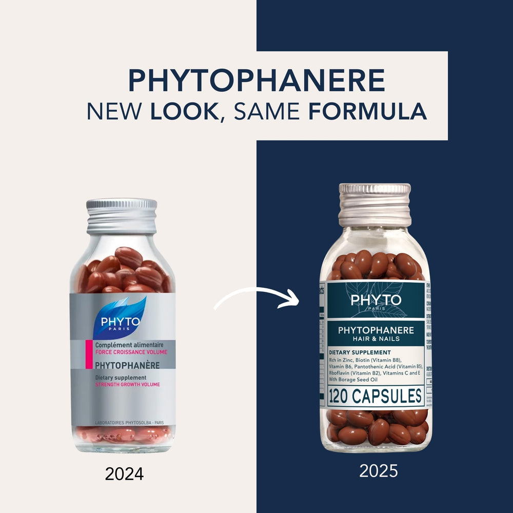 PHYTO Phytophanère omega-3-6 ingredients visual emphasizing nourishing shine.