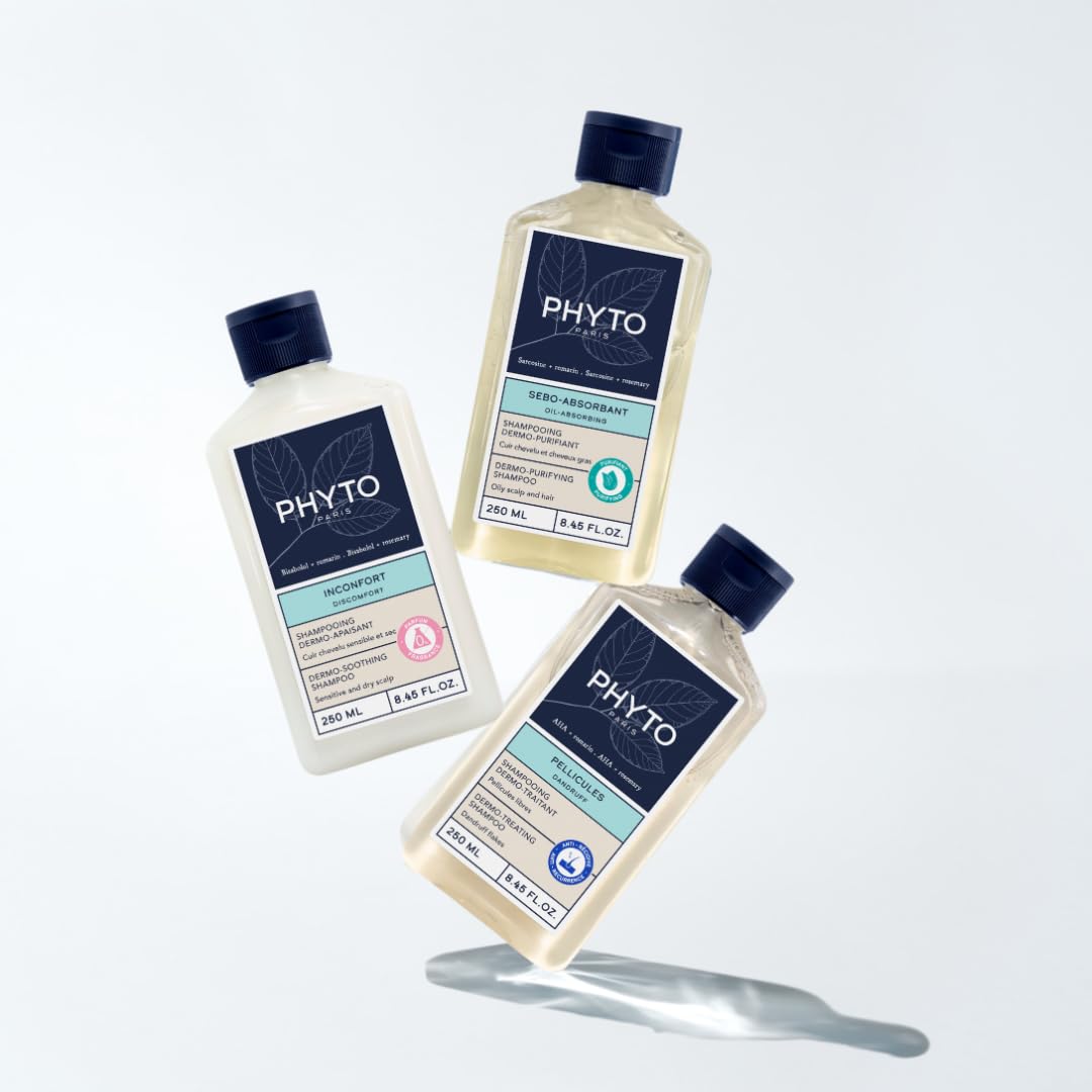PHYTO Scalp Solutions Dandruff Shampoo lather closeup conveys gentle cleansing action.