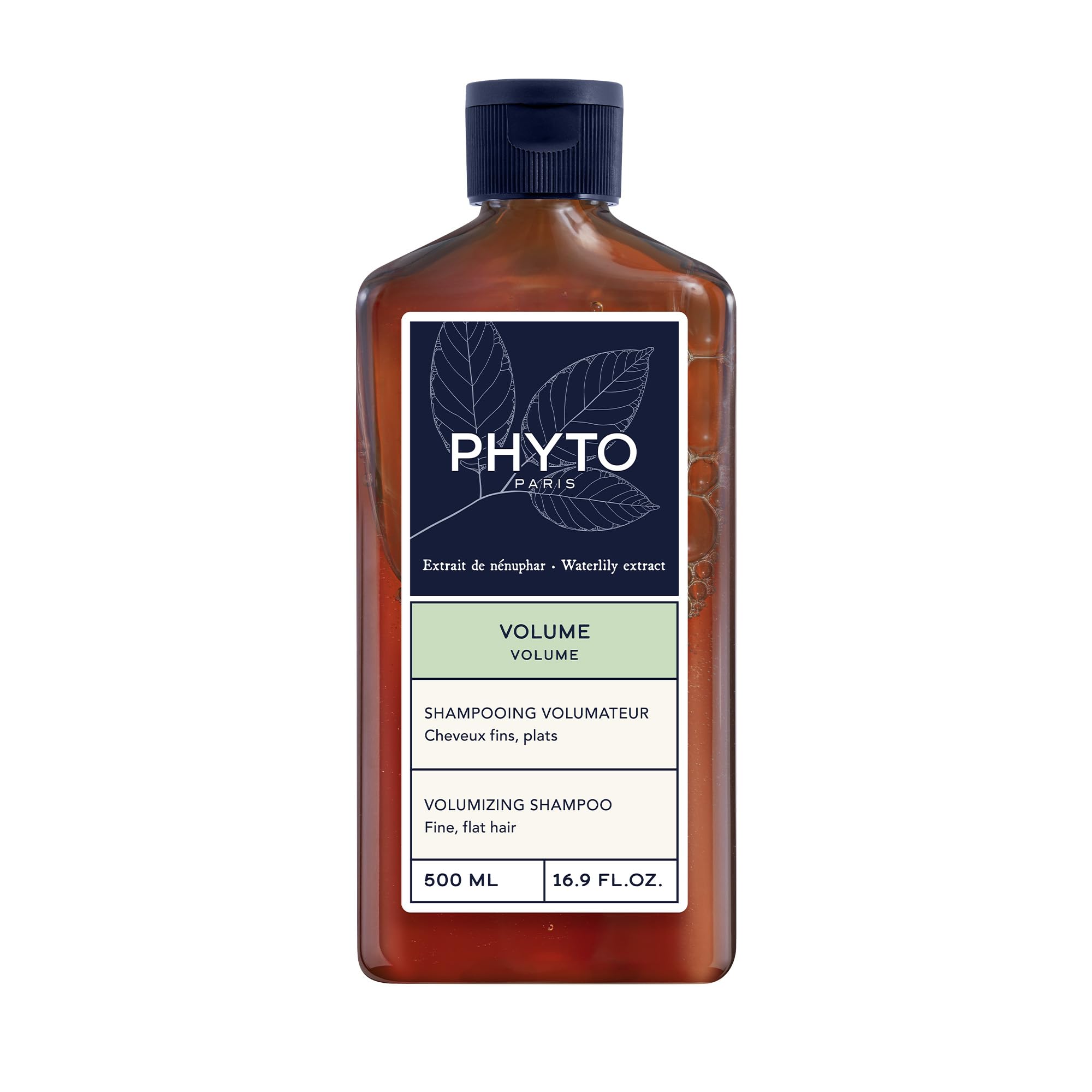 PHYTO Volume shampoo bottle front view highlighting lightweight formula for fine hair and added volume