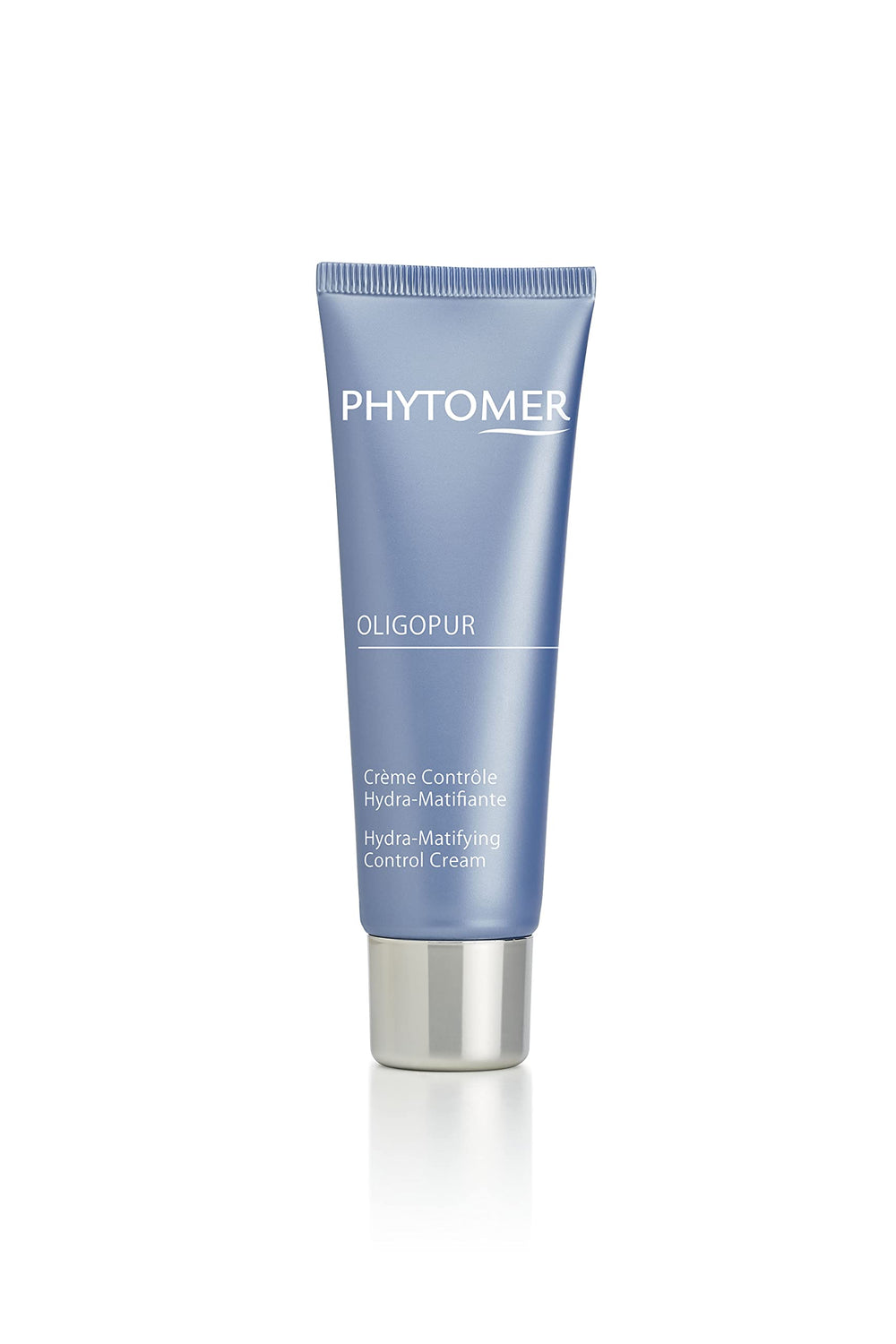 Phytomer Oligopur Hydra-Matifying Cream texture close-up emphasizing matte oil control benefits.
