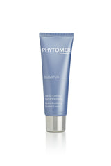 Phytomer Oligopur Hydra-Matifying Cream texture close-up emphasizing matte oil control benefits.