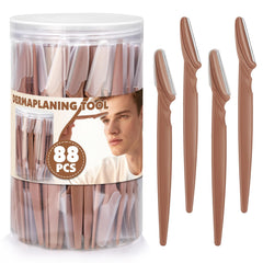 Phyyixs 88-pack eyebrow razors in a reusable jar for easy access and organization.