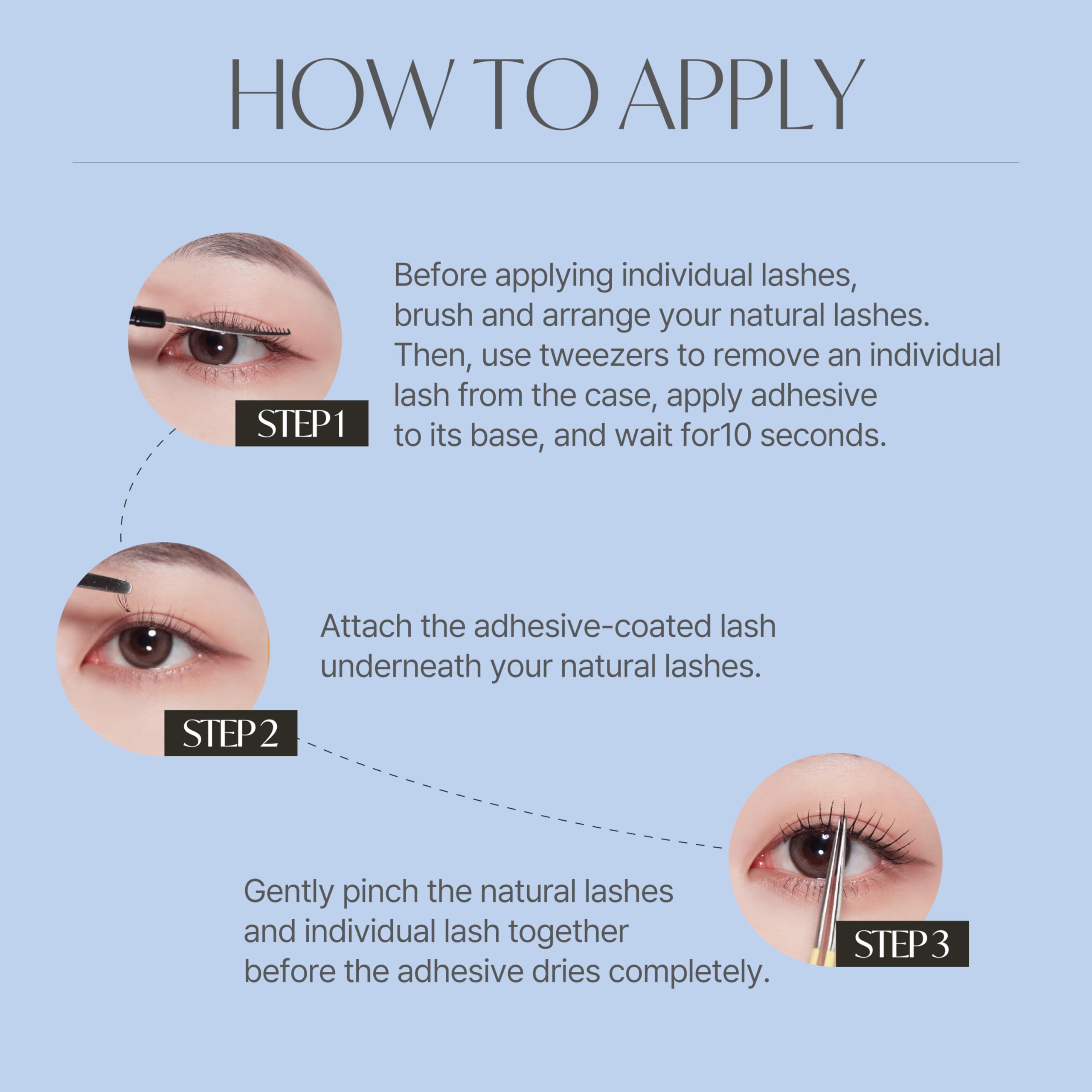 Piccasso EYEME daily natural lashes blend with your own lashes.