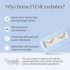 Piccasso EYEME short wispy lashes for a delicate everyday look.