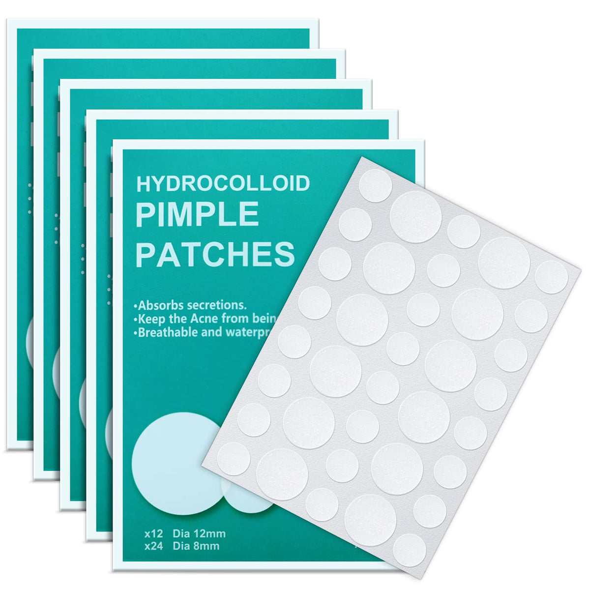 PICcircuit pimple patches close-up highlighting compact 8 mm size for targeted overnight treatment.