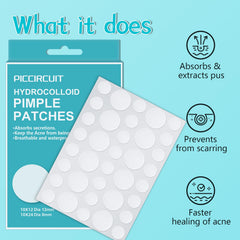 PICcircuit hydrocolloid patch with invisible finish blends with skin.