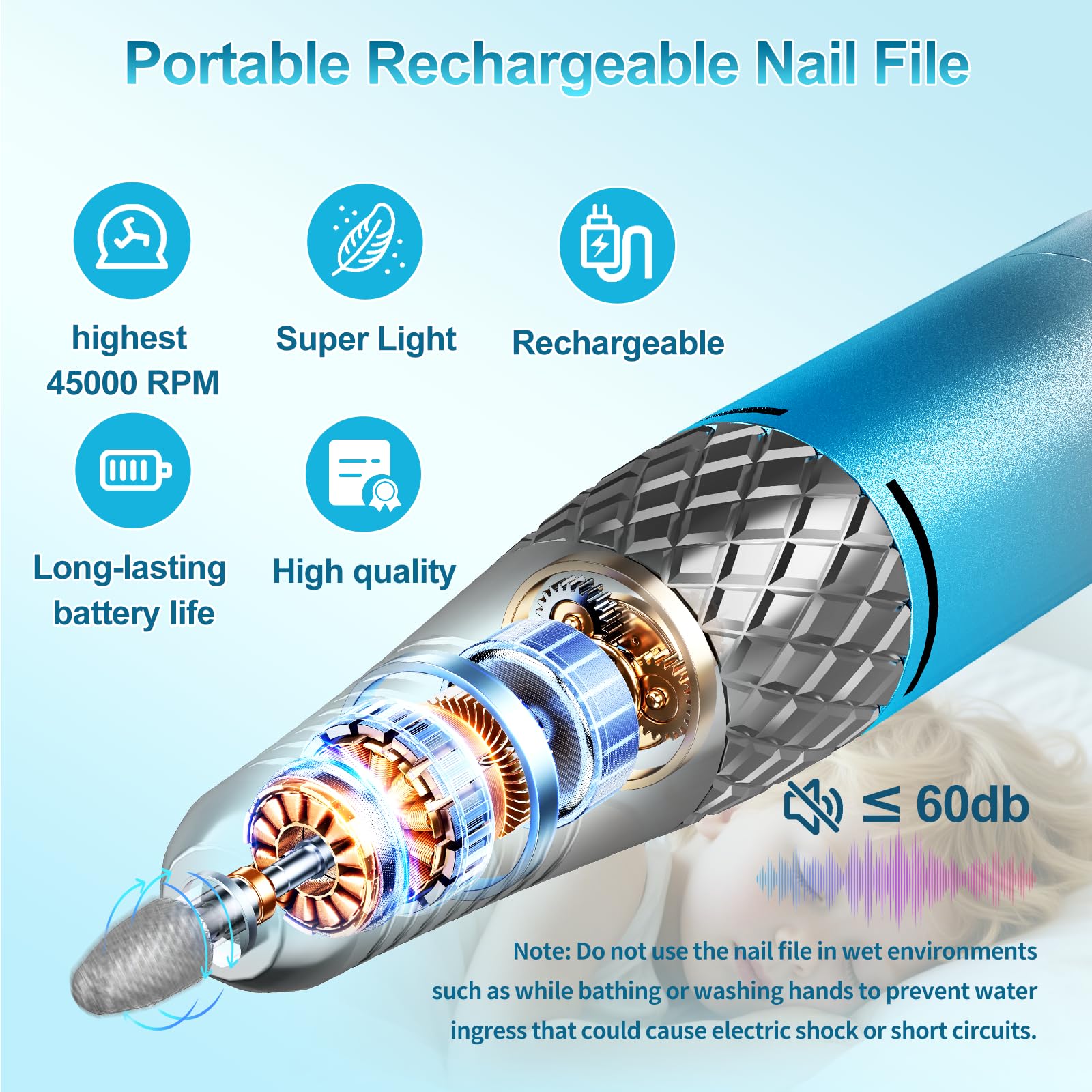 PICKBEAU Electric Nail Drill Machine LCD display close-up for precise speed control