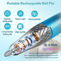 PICKBEAU Electric Nail Drill Machine LCD display close-up for precise speed control