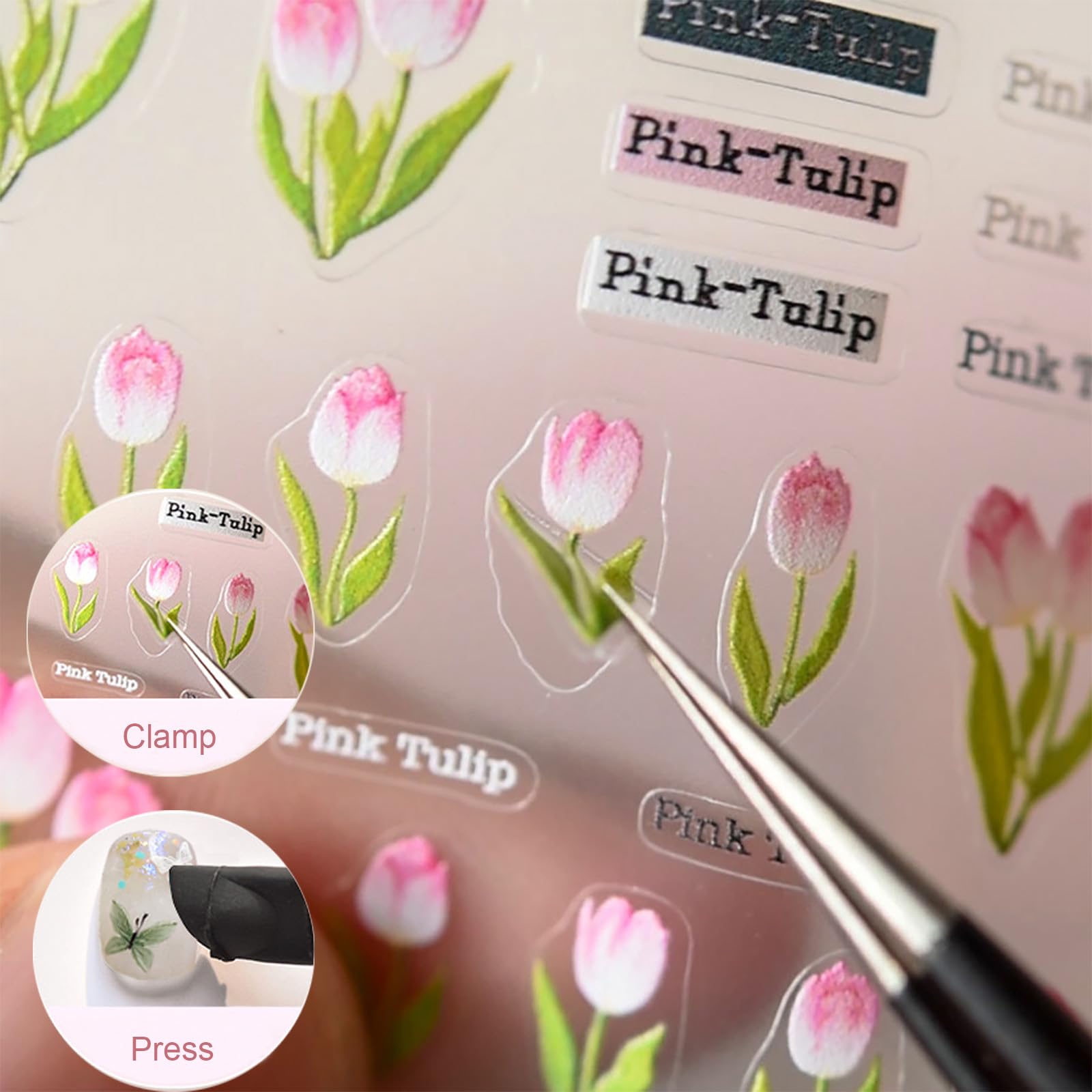 Fine-tip tweezers help place tiny decals precisely.