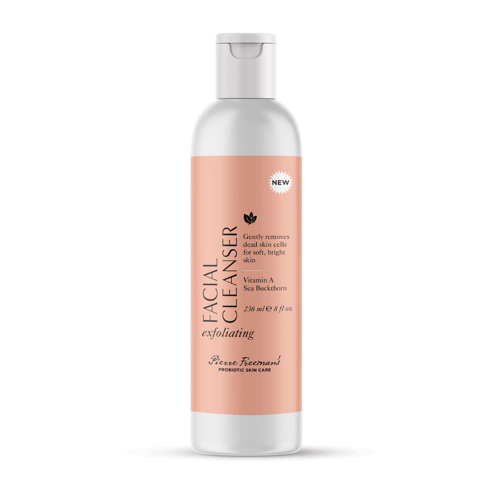 Pierre Freeman's probiotic exfoliating cleanser bottle front for refreshed skin