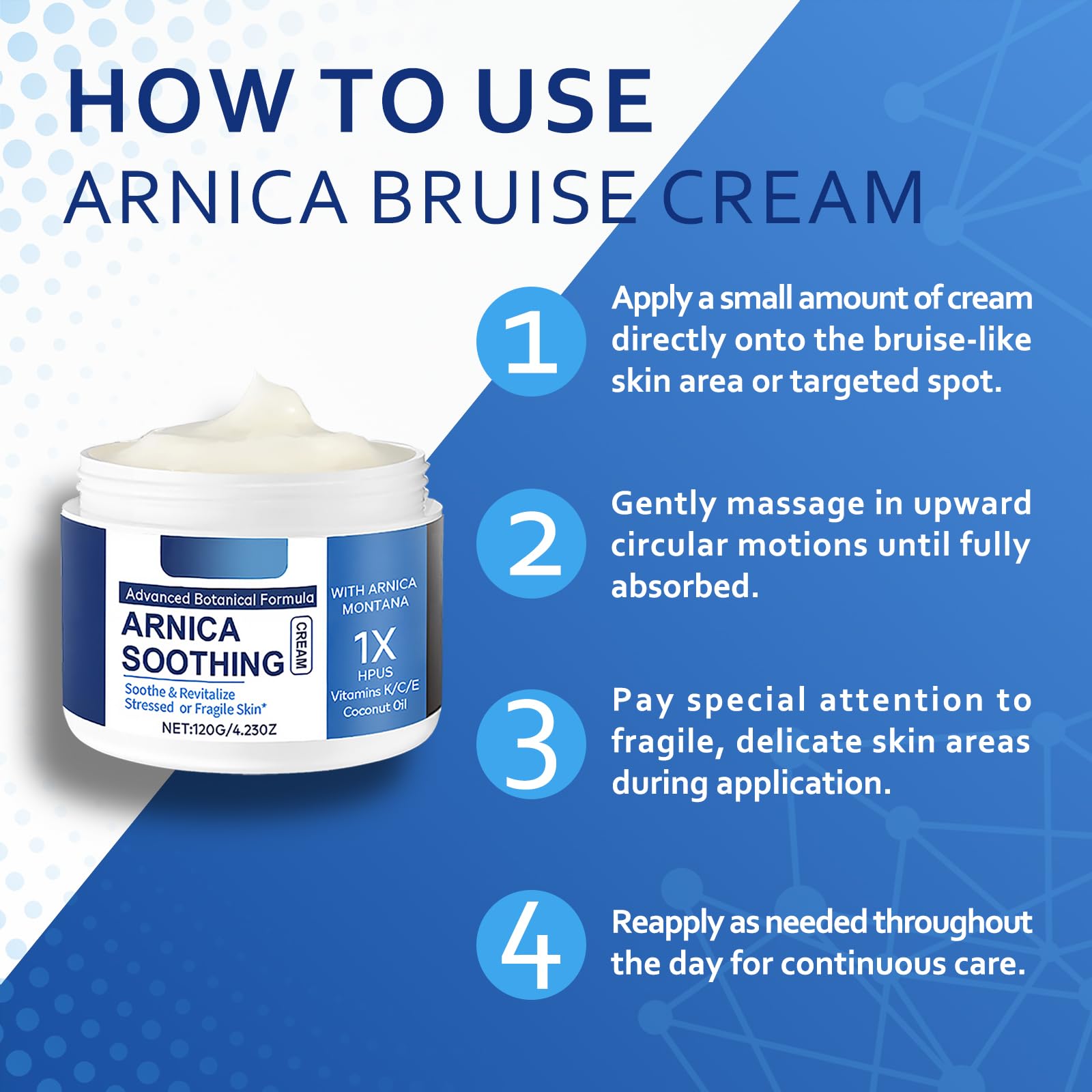 PIFLAT Arnica Bruise Cream demonstration on arm area