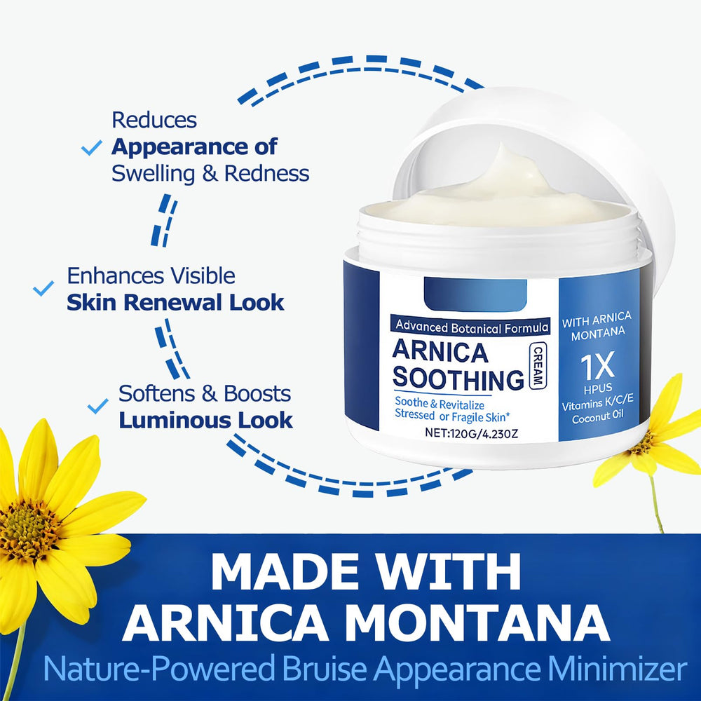 PIFLAT Arnica Bruise Cream texture closeup shows silky, fast absorbing cream
