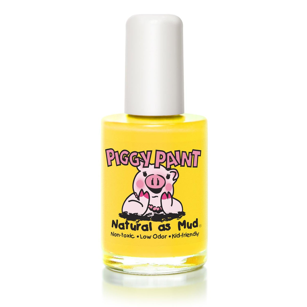 Piggy Paint Bae-Bee Bliss bottle close-up for travel-friendly, kid-safe use.
