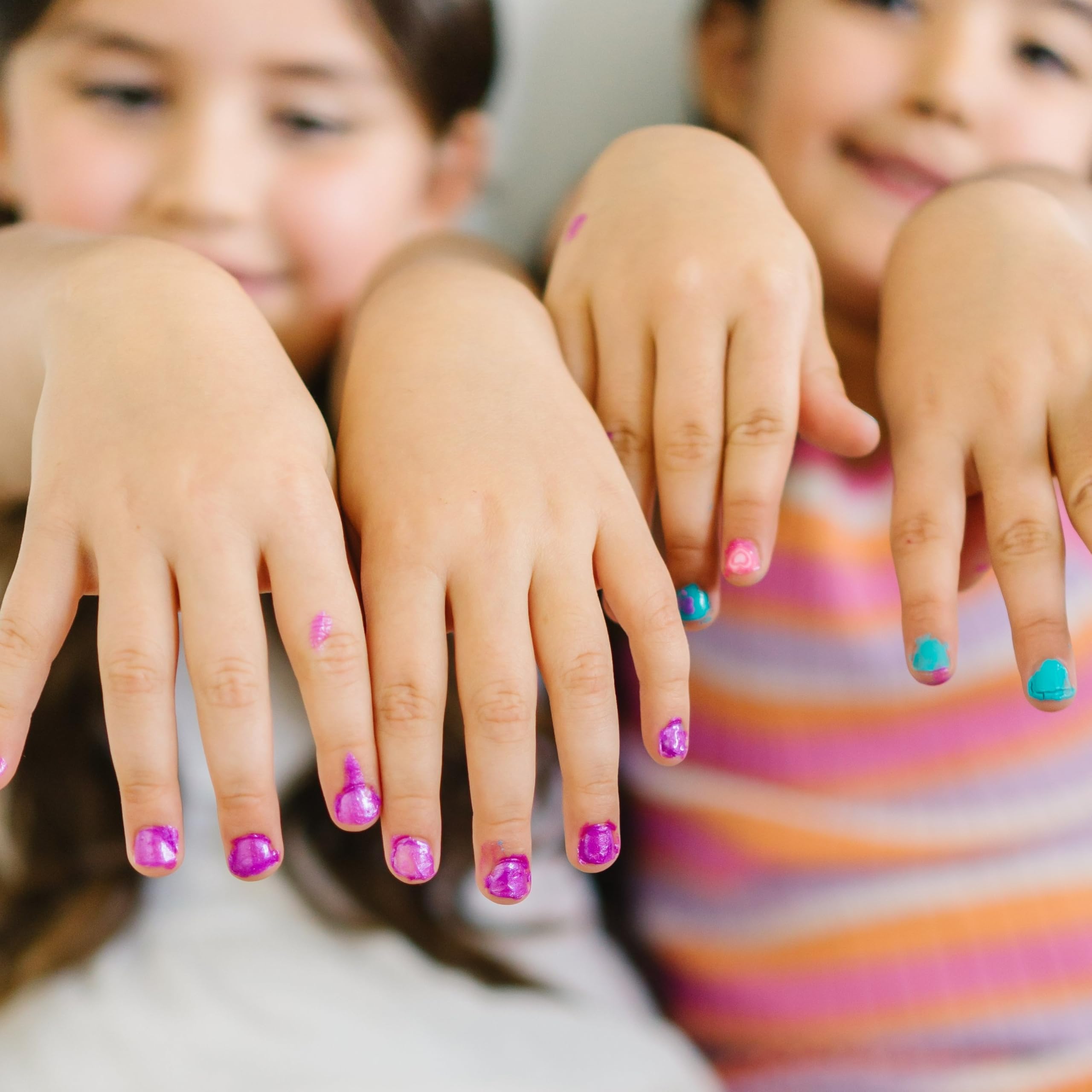 Piggy Paint basecoat and Shine Topcoat provide lasting, glossy finishes.