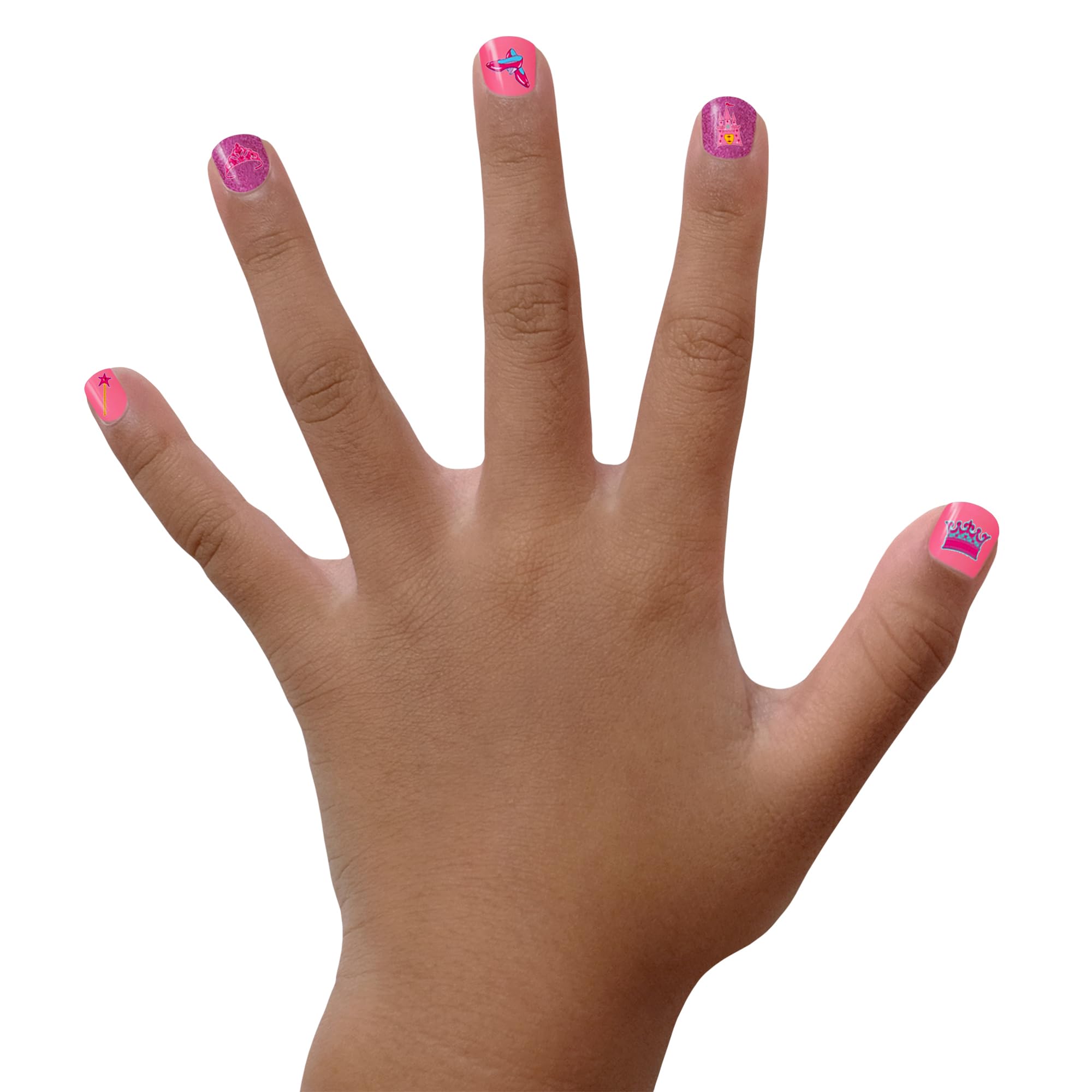 Glamour Girl polish on a kid's nail, odorless option for classroom or playdate use