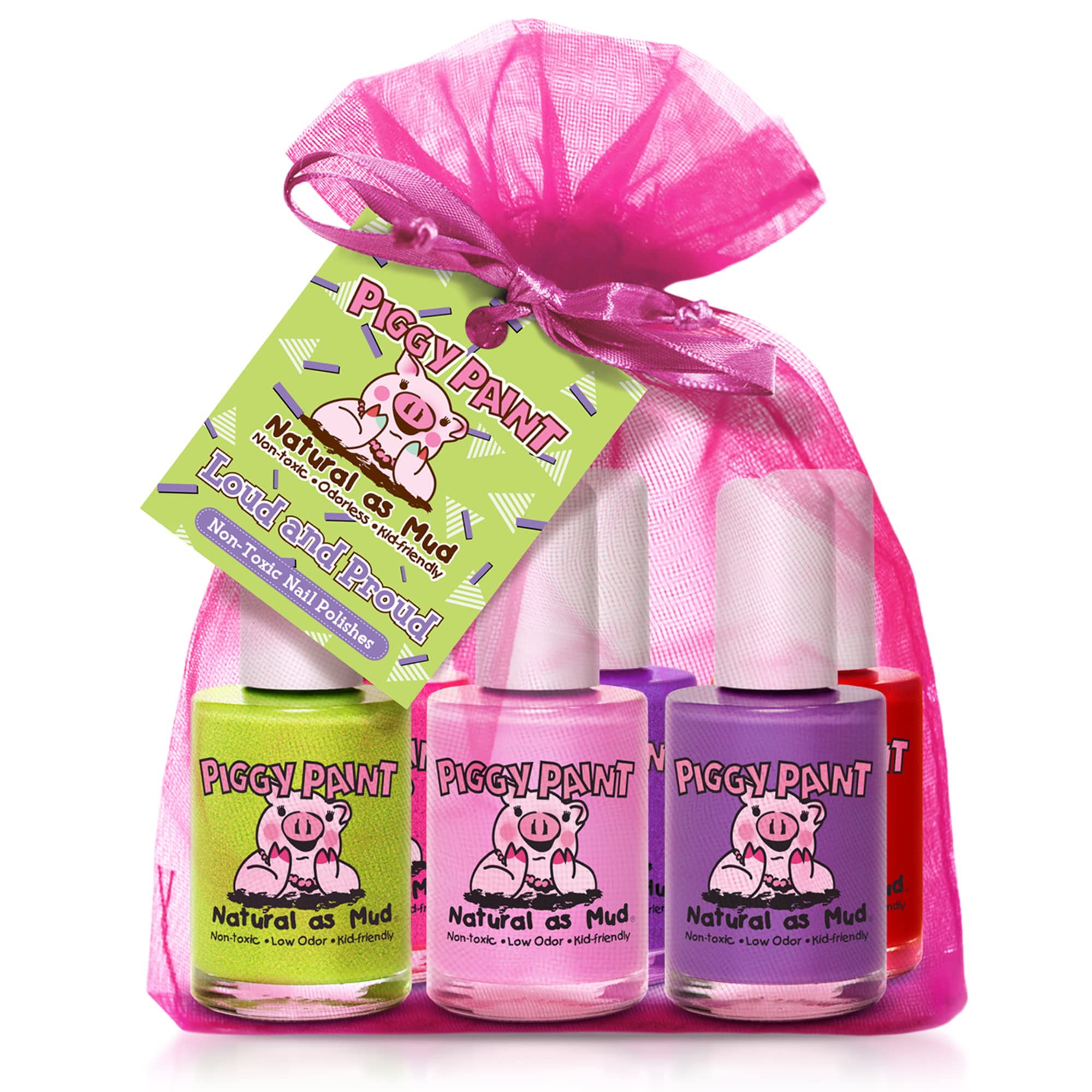 Piggy Paint six-pack bottles displayed for kid-friendly collection
