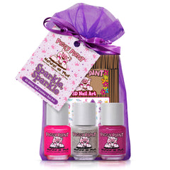 Piggy Paint Sparkle Sparkle Gift Set with glitter polishes for kids' nails.