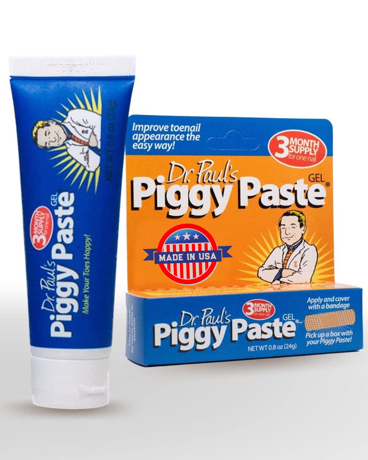 Piggy Paste Gel bottle front view for quick at-home nail restoration