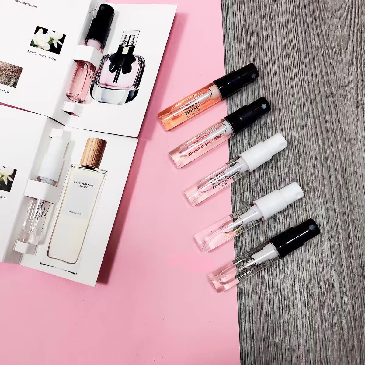 Pilestone sample vials for women's perfume, perfect for trials.