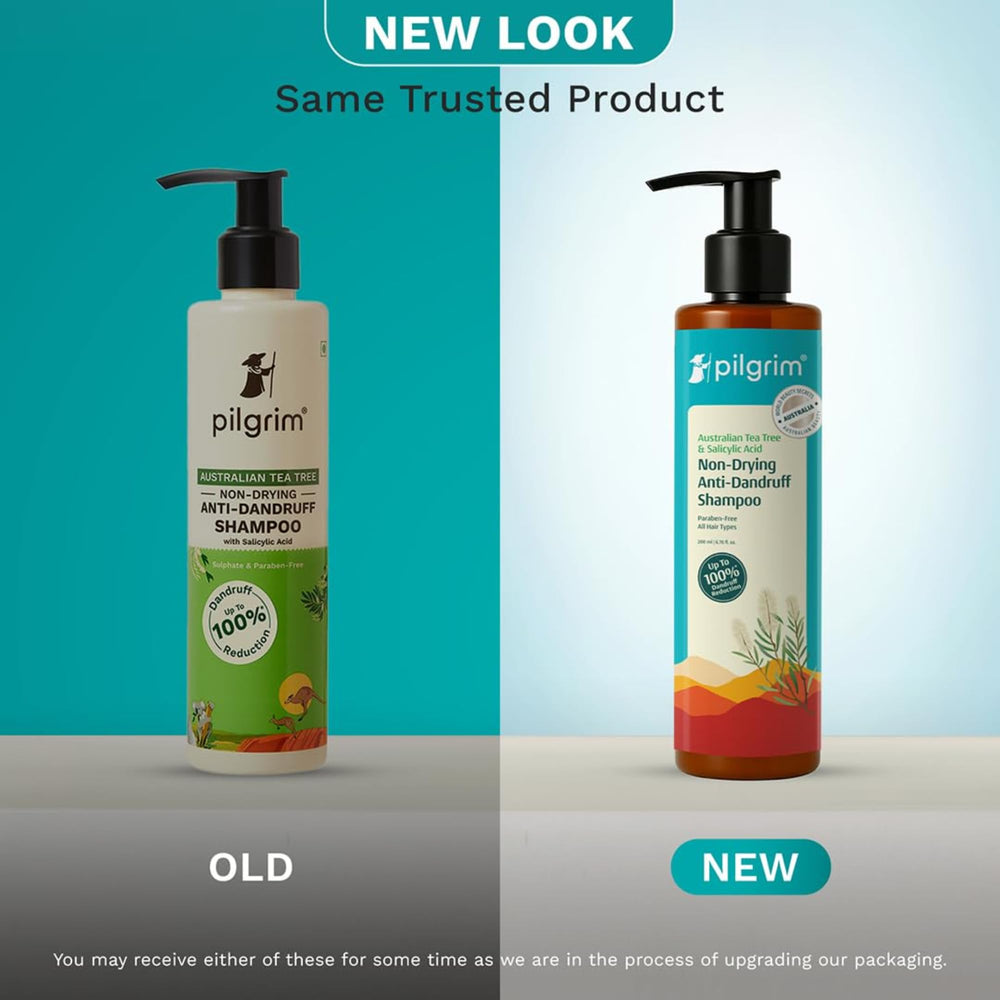 Pilgrim Tea Tree Shampoo pump in action for easy, controlled application.
