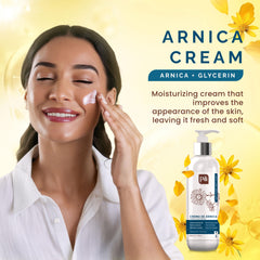 Pili Natural Arnica Cream on elbows and knees for dry skin care