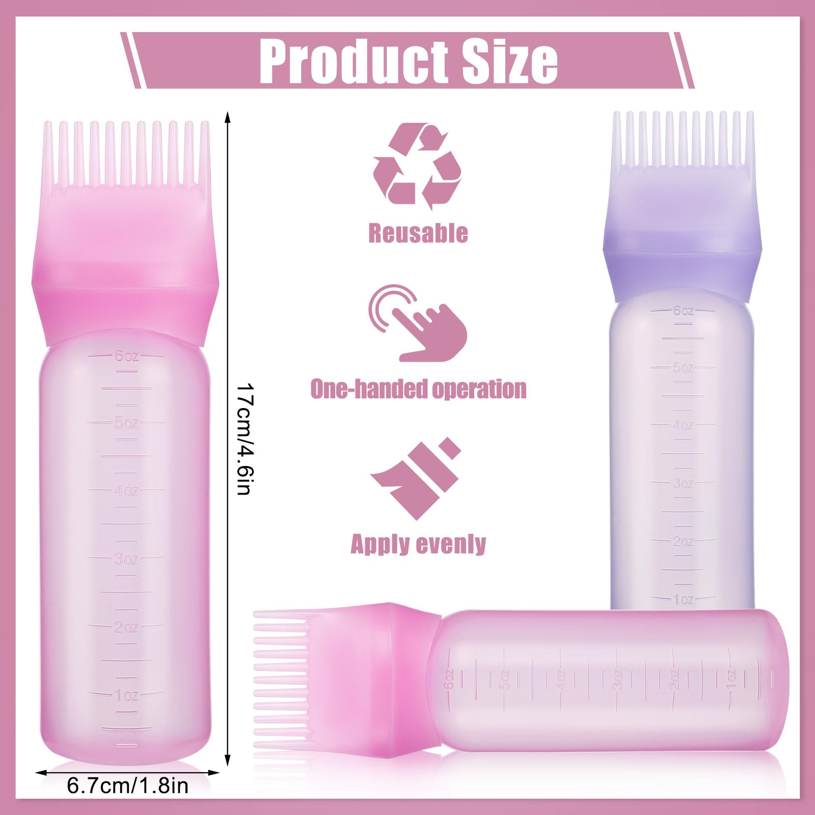 Pimoys root comb applicator bottle purple for controlled oiling during spa like treatments