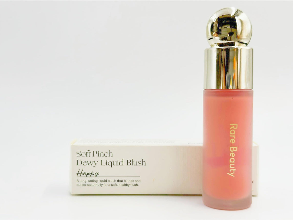 Pinch Blush Rare Happy Face Liquid Blush on cheeks for a natural, long-lasting glow.