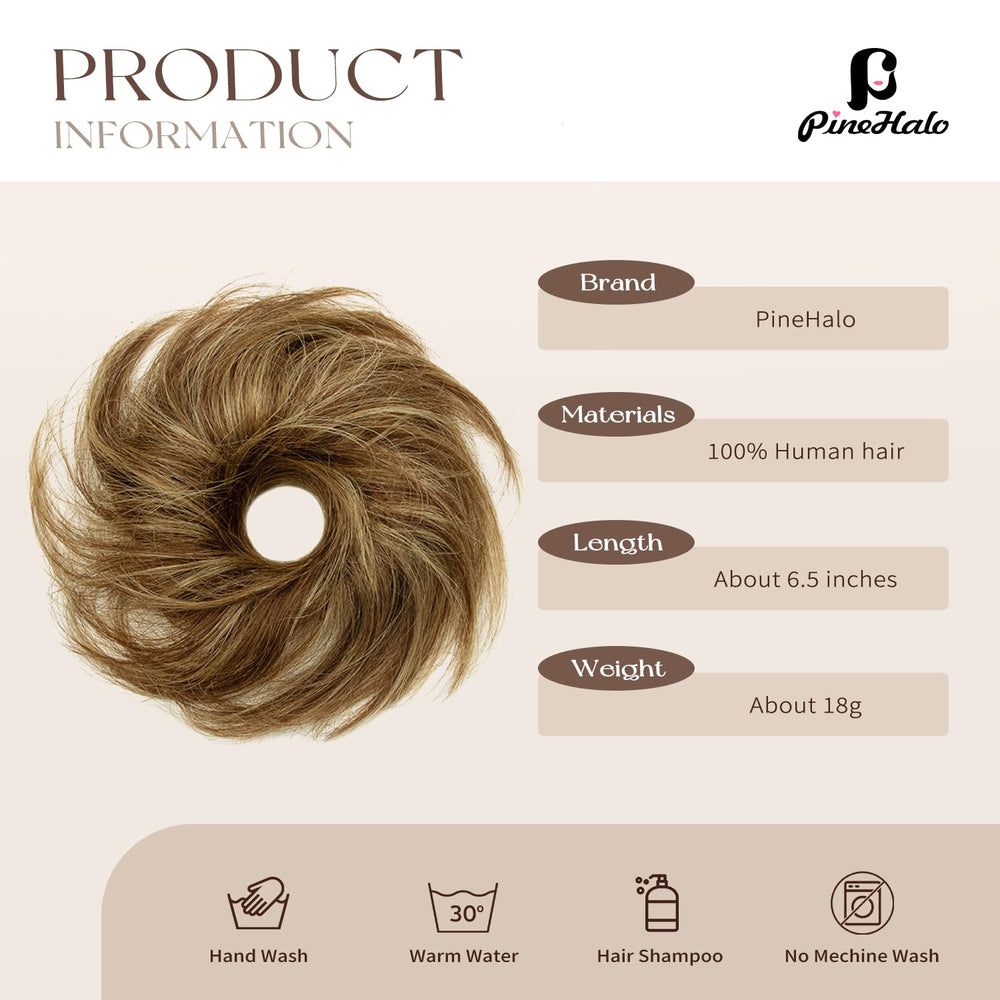 PineHalo elastic-core ponytail secures a quick, reliable updo.