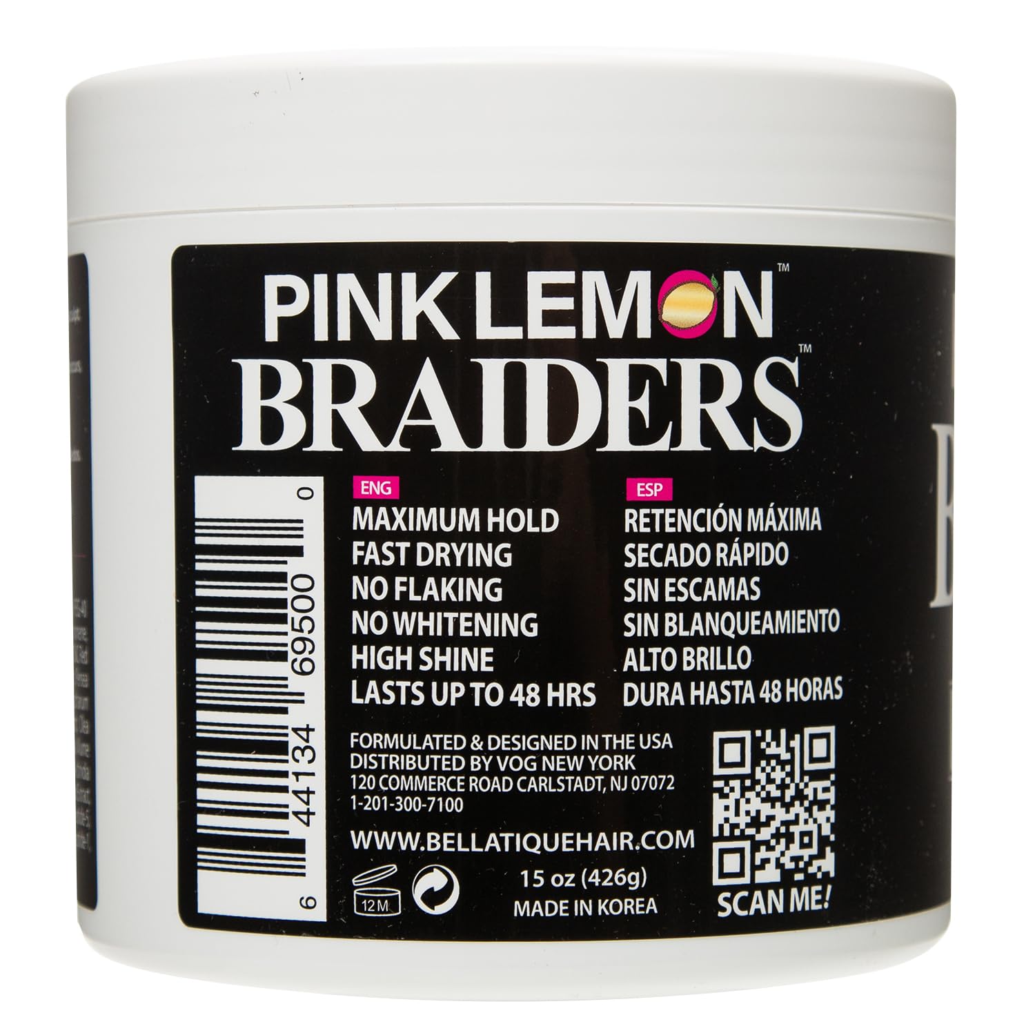 PINK LEMON Braiding Gel packaging close-up for easy use and storage