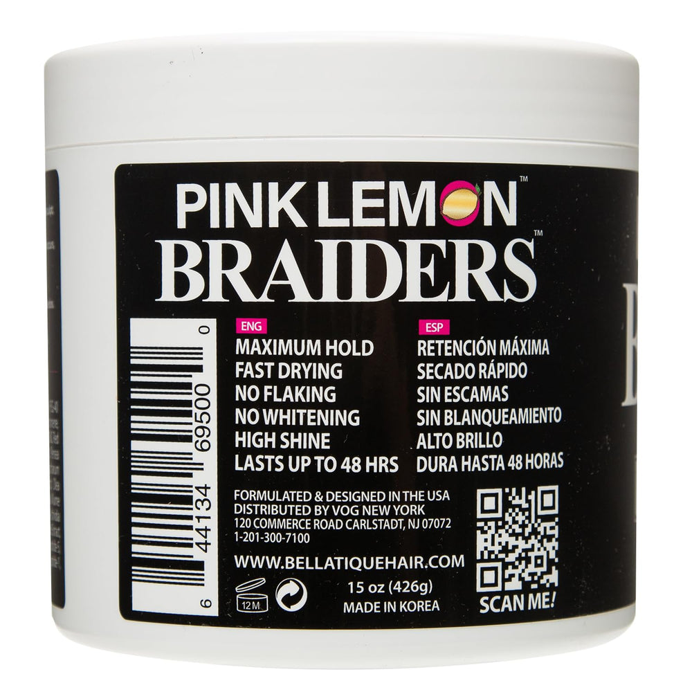 PINK LEMON Braiding Gel packaging close-up for easy use and storage