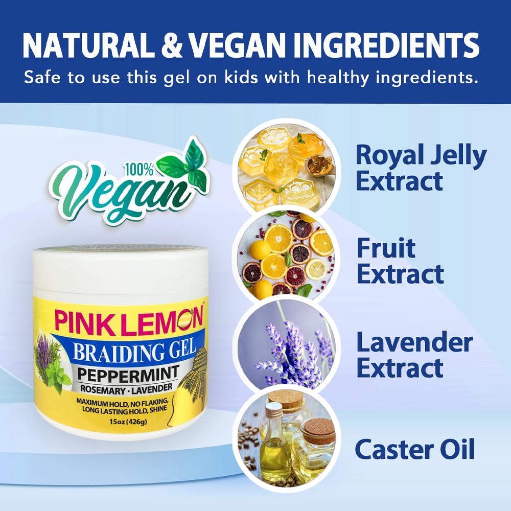 PINK LEMON Peppermint gel provides radiant high shine on styled hair.