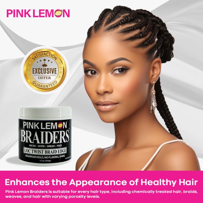 Texture close-up of PINK LEMON Braiding Gel for smooth, no-flake application