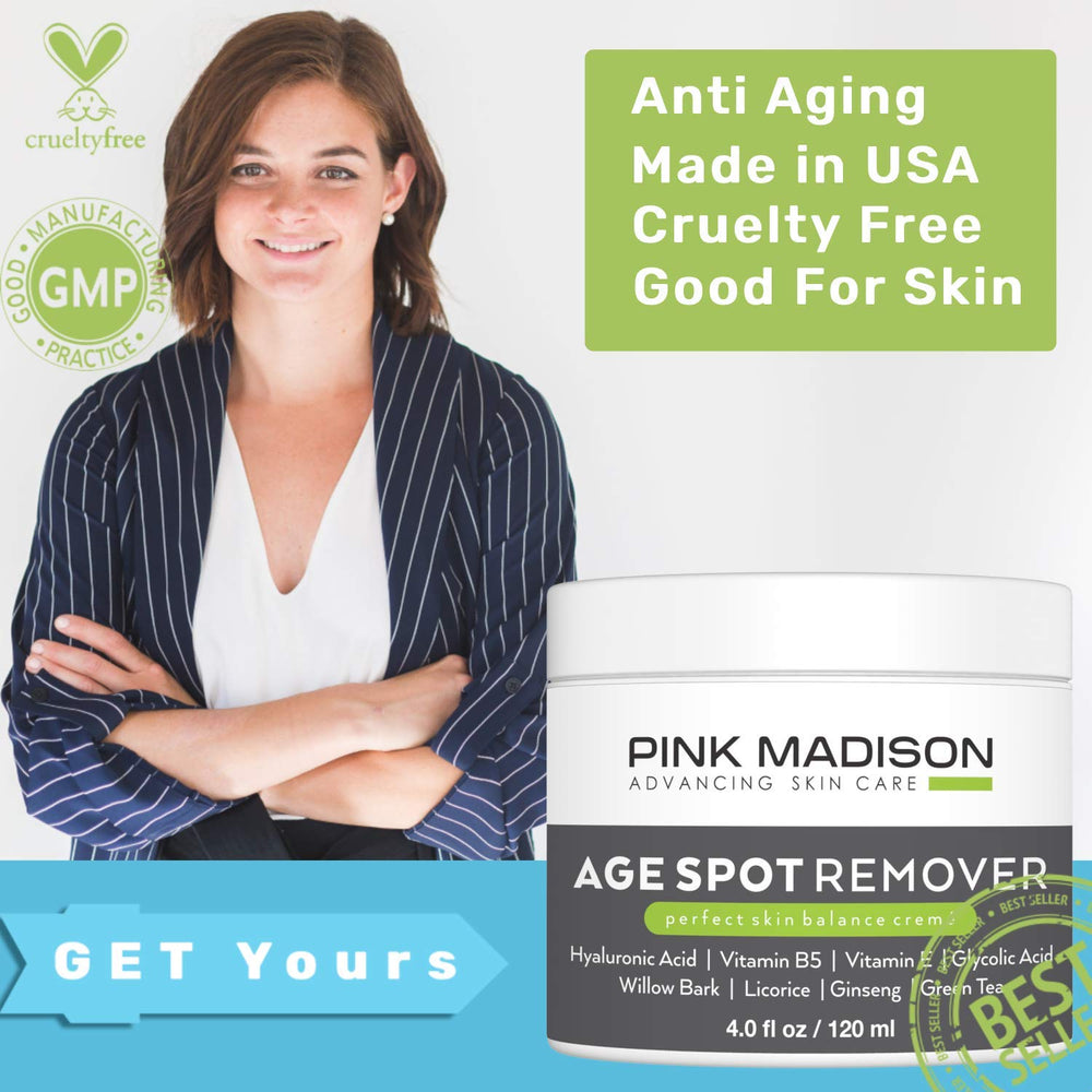 Pink Madison Dark Spot Corrector being applied to hands to address spots