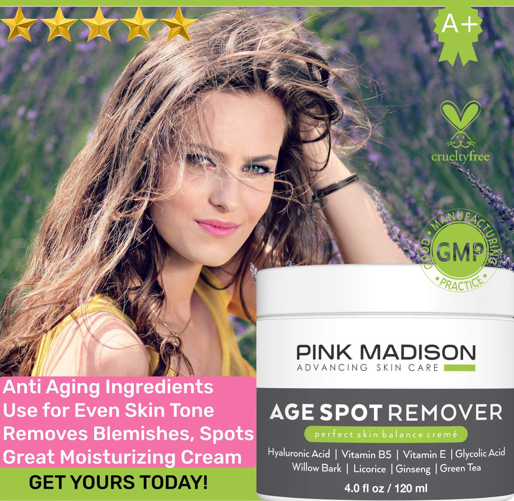 Product packaging of Pink Madison Dark Spot Corrector with 4 oz size