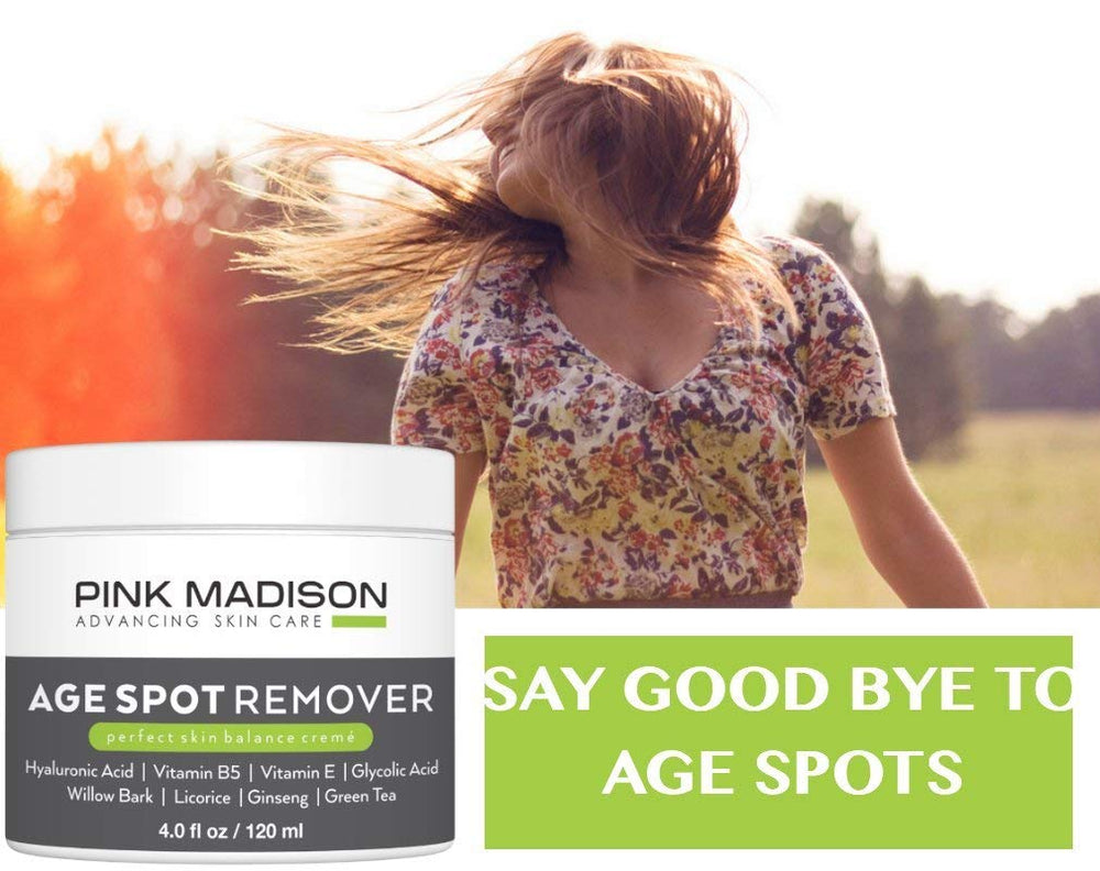 Pink Madison Dark Spot Corrector USA-made label highlighting organic formula
